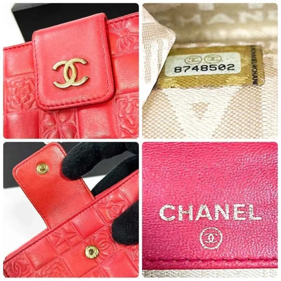 Authentic Chanel leather icon line wallet with red Lambskin leather - Picture 3 of 11